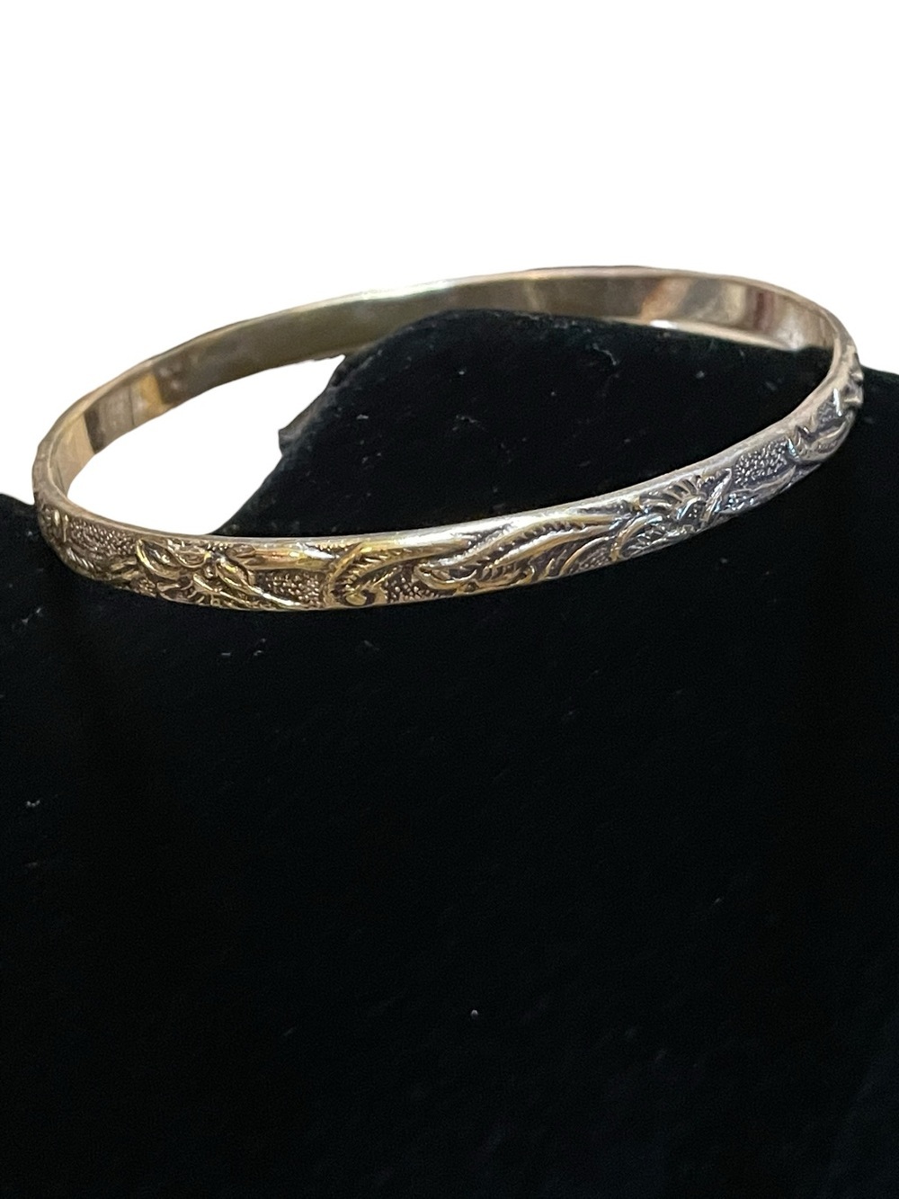 Rainforest Vintage Mexico 925 Silver Engraved Taxco 19G Stylish Bangle Bracelet
